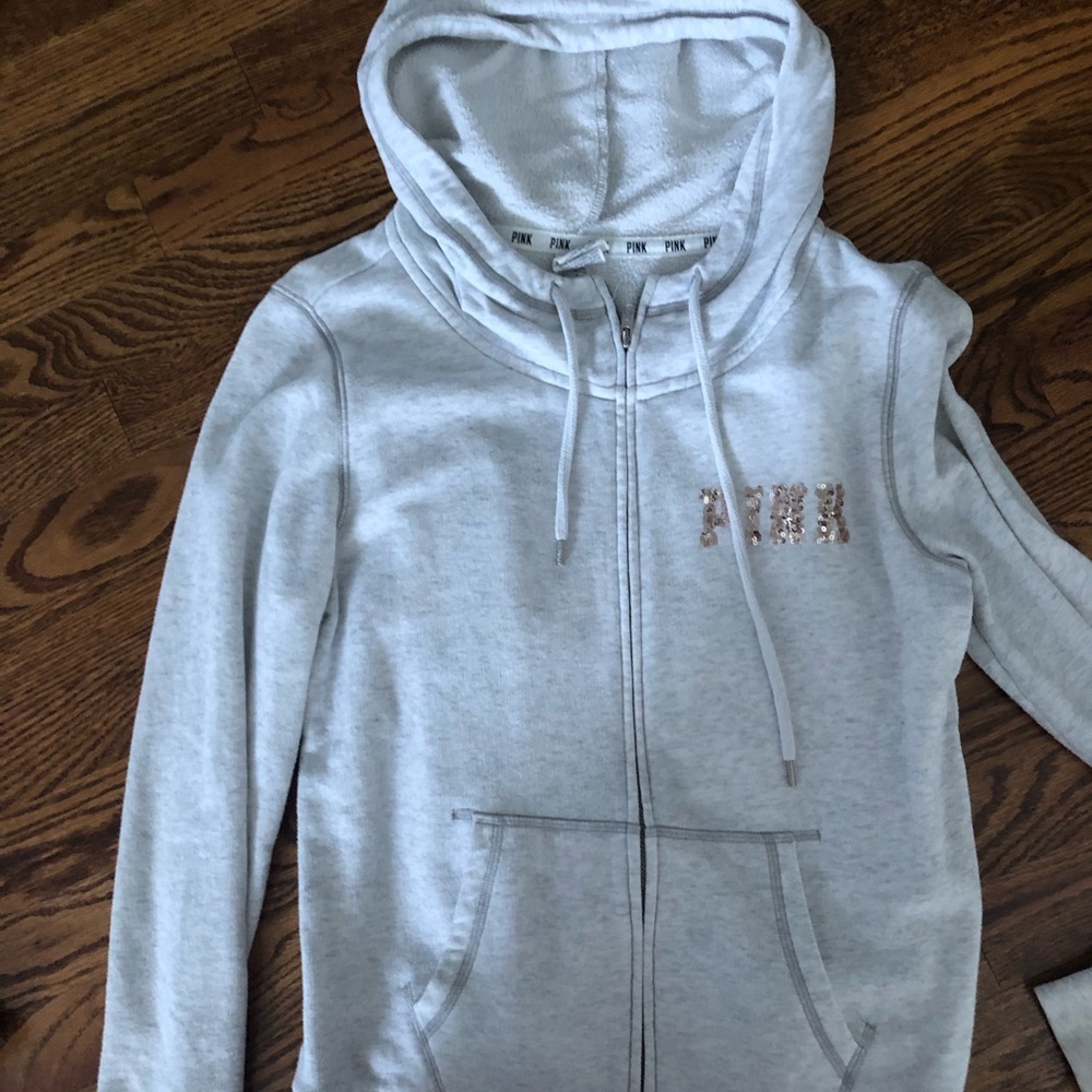 pink zip up jacket